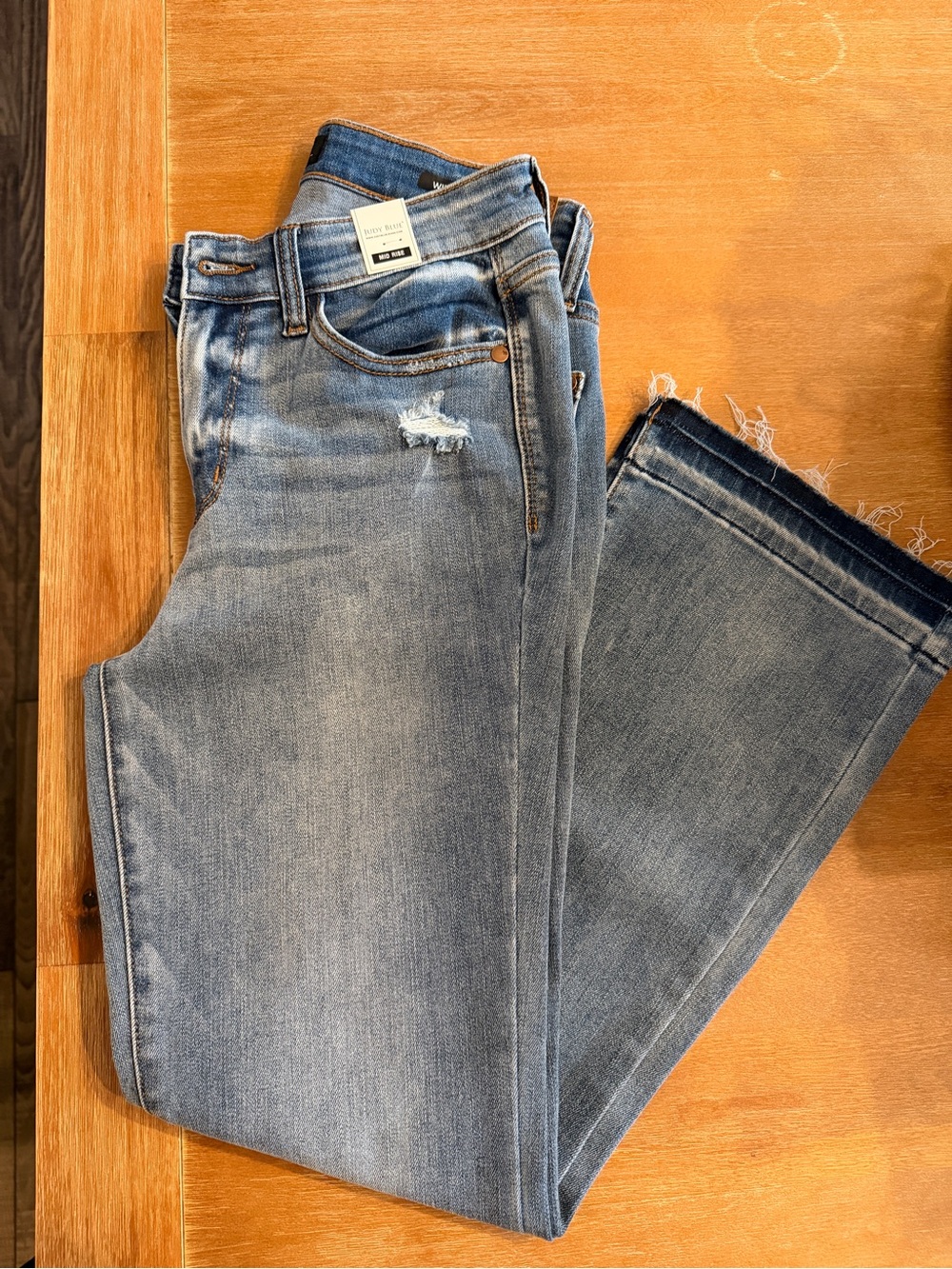 Judy Blue Light Blue Distressed Flare Jeans